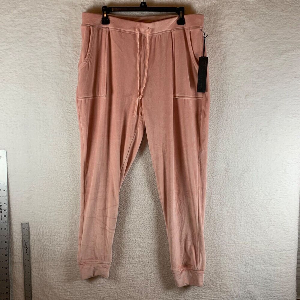 House of Harlow 1960 Nicole Richie Women's Pink Velour Jogger Pants Size XL‎